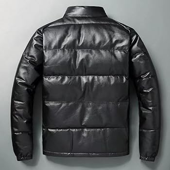 Amazon | [NBLL] レザーダウンジャケット レザージャケット ライダース